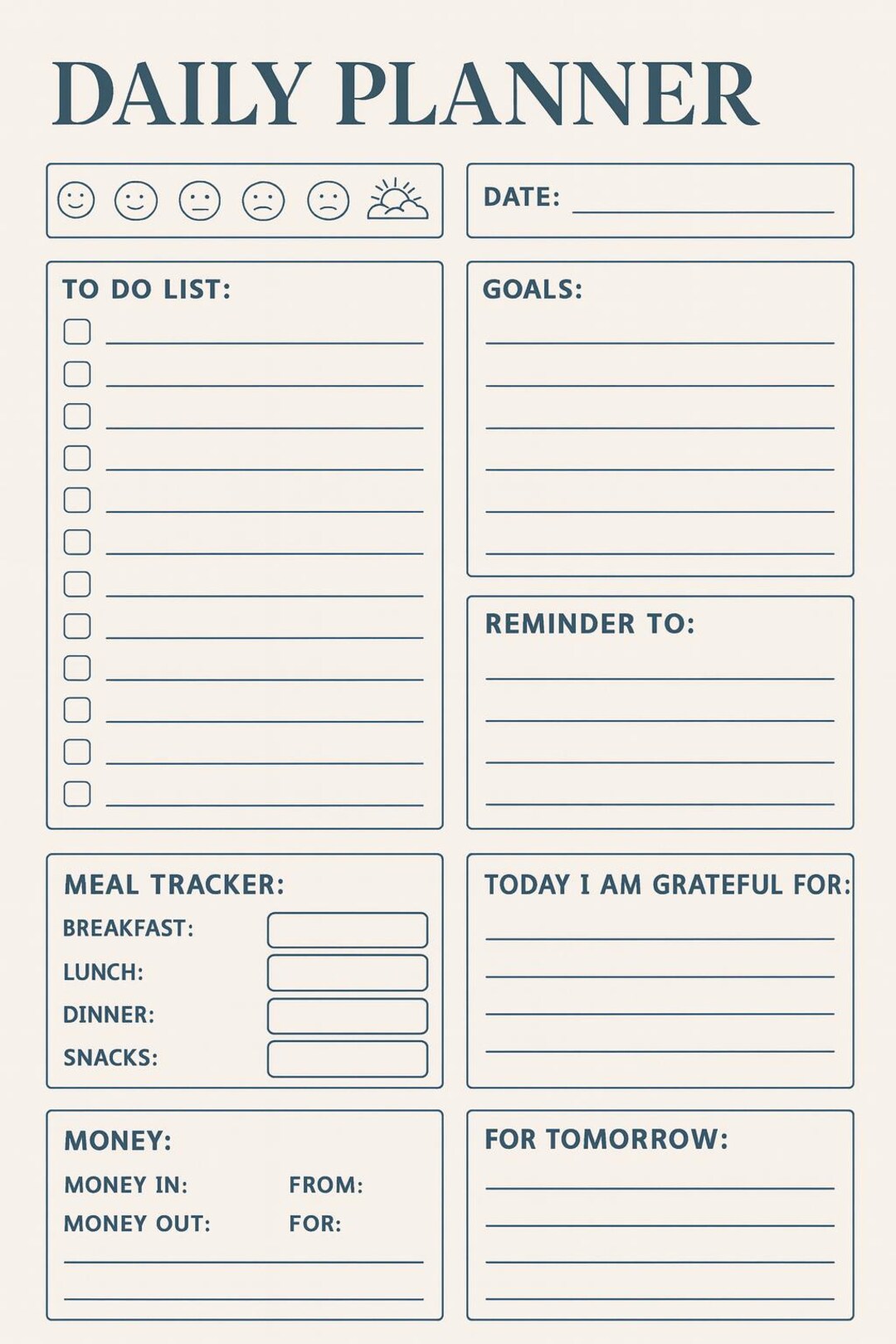 Minimalist Daily Planner Printable | A4 To-do List (PDF) - Etsy