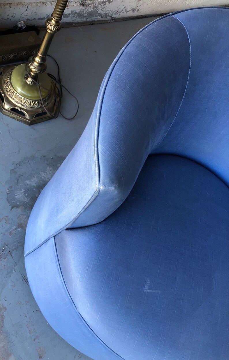 1940s Asymmetrical Chair Fan Back Hollywood Regency 1940s Swivel Tub Club Chair Mid-Century MCM Kagan Nautilus Style