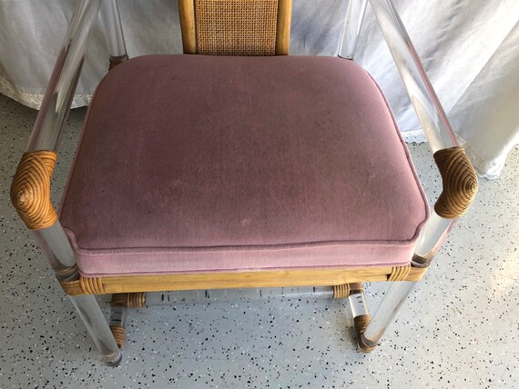 Vintage Lucite Bamboo Side Chair Tubular Lucite Wicker Etsy