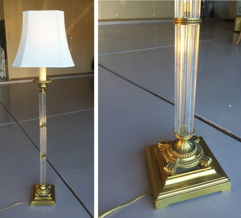 Hollywood Regency Lamp Glass Pole Floor Karl Springer Image 0