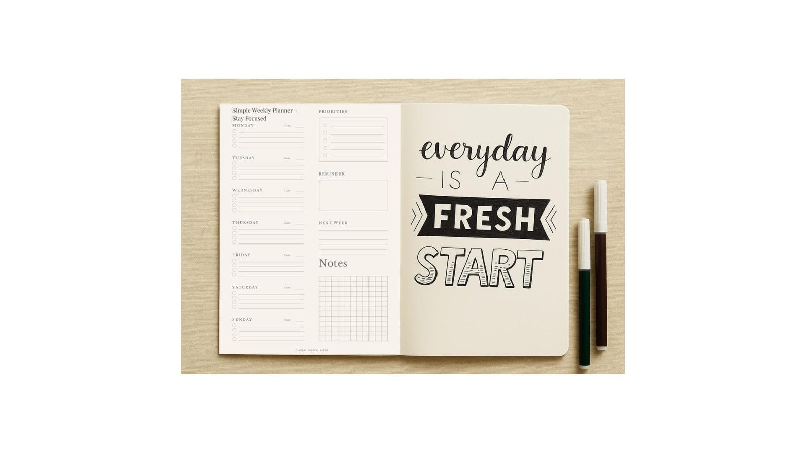 Weekly Planner Printable | A4 and Letter PDF | Minimalist Weekly ...