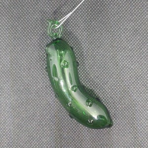 Hand Blown Glass Gherkin Pickle Christmas Ornament