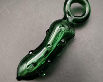 Glass Pickle Pendant - Green (Subconscious Design) USA