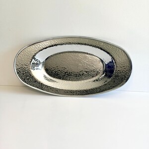 Vintage Revere Norman Bel Geddes Norseman Hammered Aluminum Bread Tray | Art Deco Serving Platter | Machine Age Collectible