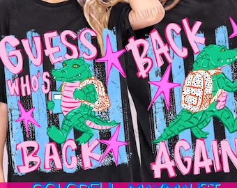 Guess Who's Back PNG, Funny Back To School Alligator Design, First Day Of School Shirt, Cute Teacher Student PNG, Front Back