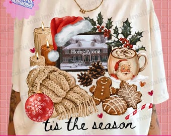 Home Alone PNG, Cute Christmas Time PNG, Cozy Season png Digital download for t-shirt, mug, stickers and more, Cute Christmas Sublimation
