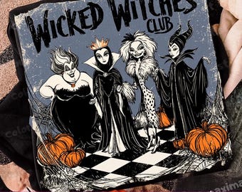 Sassy Wicked Witches Club PNG, Funny Halloween Bad Girls Sublimation,Distressed Fall And Spooky Season PNG ( Digital Download)