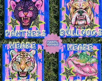 Mascot School PNG Bundle, Tigers Panthers Wildcats Gators Hornets Bulldogs Sublimation Designs, Game Day Shirt Download, Back To School Png