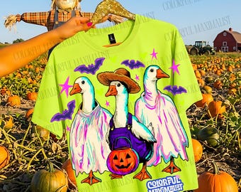 Silly Goose Halloween Png, Goose Trick Or Treat Shirt Design, Hand Drawn Spooky Farm Animal Graphic  ( Digital Download)