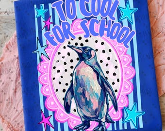 Too Cool For School Png, Striped Penguin Png, Retro School Png, Preppy Penguin Png, Last Day Of School Png, School Farewell Png, Cool Png