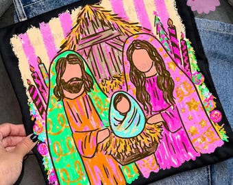 Preppy Coquette Nativity Scene PNG,Mary  Did You Know PNG, Doodle Christmas PNG, Digital Download