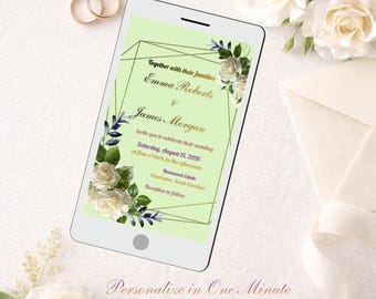 Wedding Invitation Template: Elegant Floral Design (Digital Download)