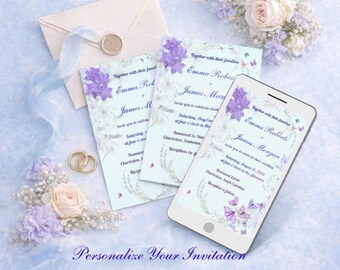 Editable Wedding Invitation Template Printable or Digital Invite