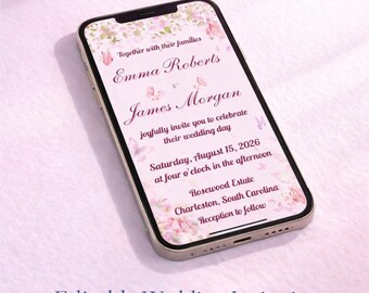 Editable Wedding Invitation Template – Digital & Printable