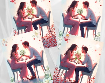 Complete Romantic Love Cards Bundle Printable Animated and Letters