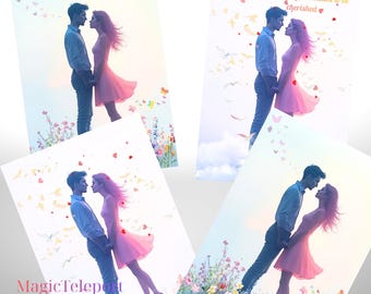 Romantic Love Cards Bundle for Couples and Valentine’s Day