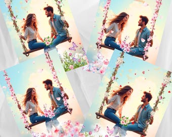 Couple Anniversary Valentine Cards Bundle Animated Printable Digital Set