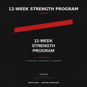 Programma di allenamento di forza di 12 settimane per combattenti, piano di allenamento per sport da combattimento, allenamento di forza per MMA, sollevamento pesi periodizzato in formato PDF