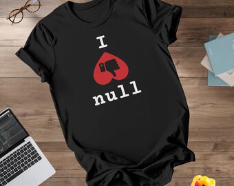 Je déteste les t-shirts nuls, cadeau développeur amusant, exception de pointeur nul, humour de base de données SQL, t-shirt de codage, butin programmeur, ingénieur logiciel