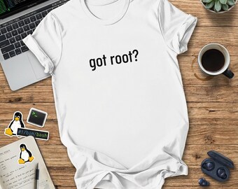 ルート権限取得済み？Tシャツ、Linuxシステム管理者向けおもしろギフト、UnixスーパーユーザーTシャツ、90年代風レトロパロディ、ルートアクセス、コンピューターオタクグッズ、ネットワークセキュリティ、sudo