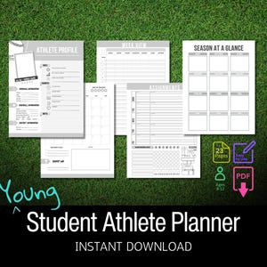 Athlete Planner Printable | baseball tracker Journal| Homeschool lesson plan| Workout-Assignment Tracker Download| Back to School