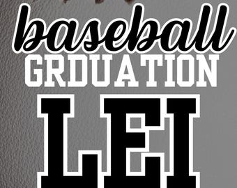 Custom Baseball Graduation Lei | School Color Ribbon, Senior Night Gift