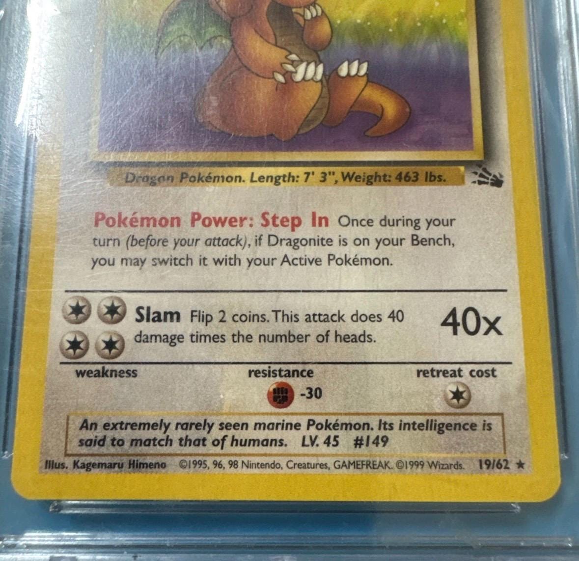 1995 dragonite pokemon card Pokemon vintage original 1995 dragonite New