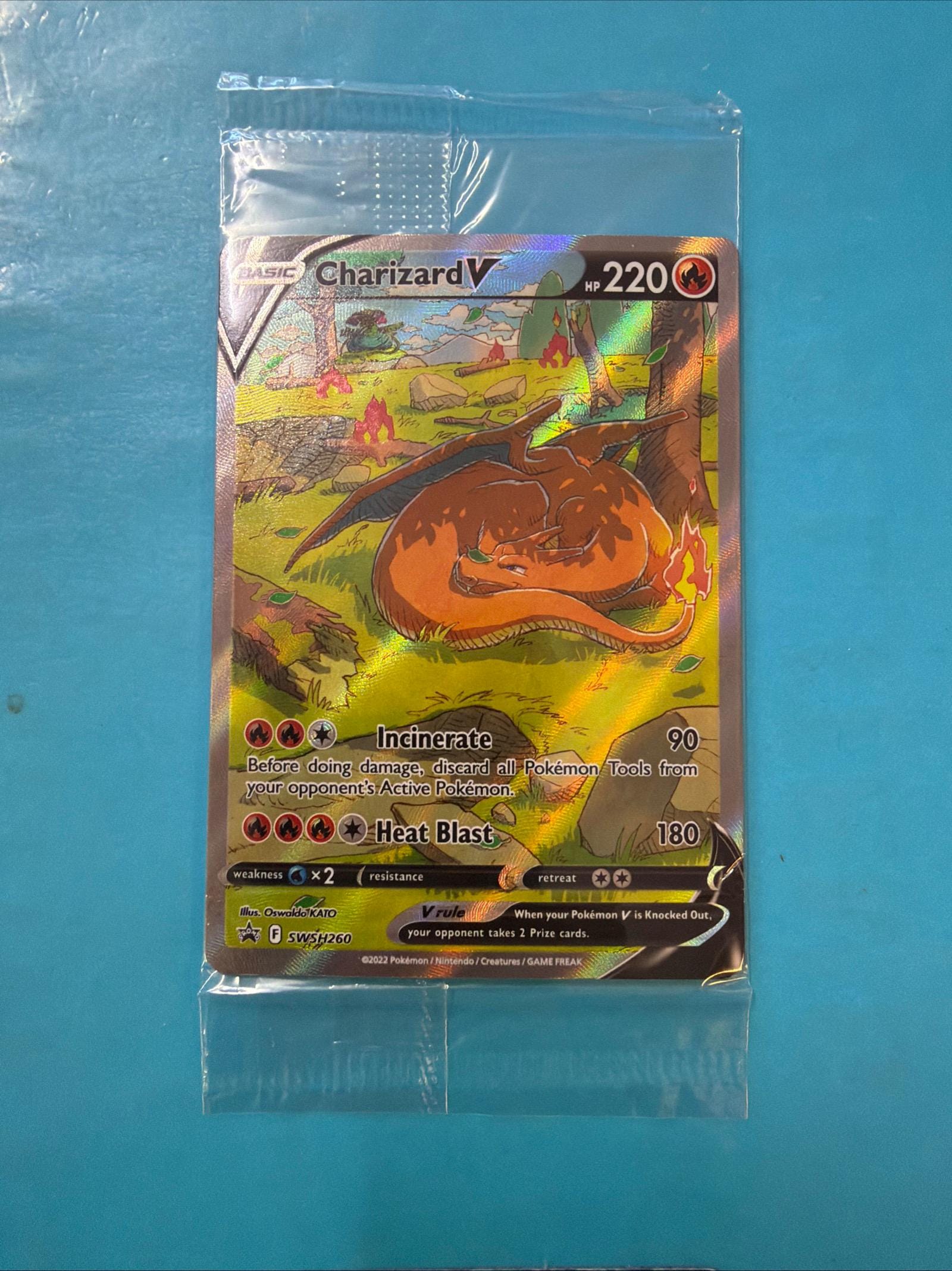 pokemon trading card game promo charizard v swsh260 UPC PSA 8 Colorless Incinerate (90) Before doing damage Pokemon TCG | Charizard V