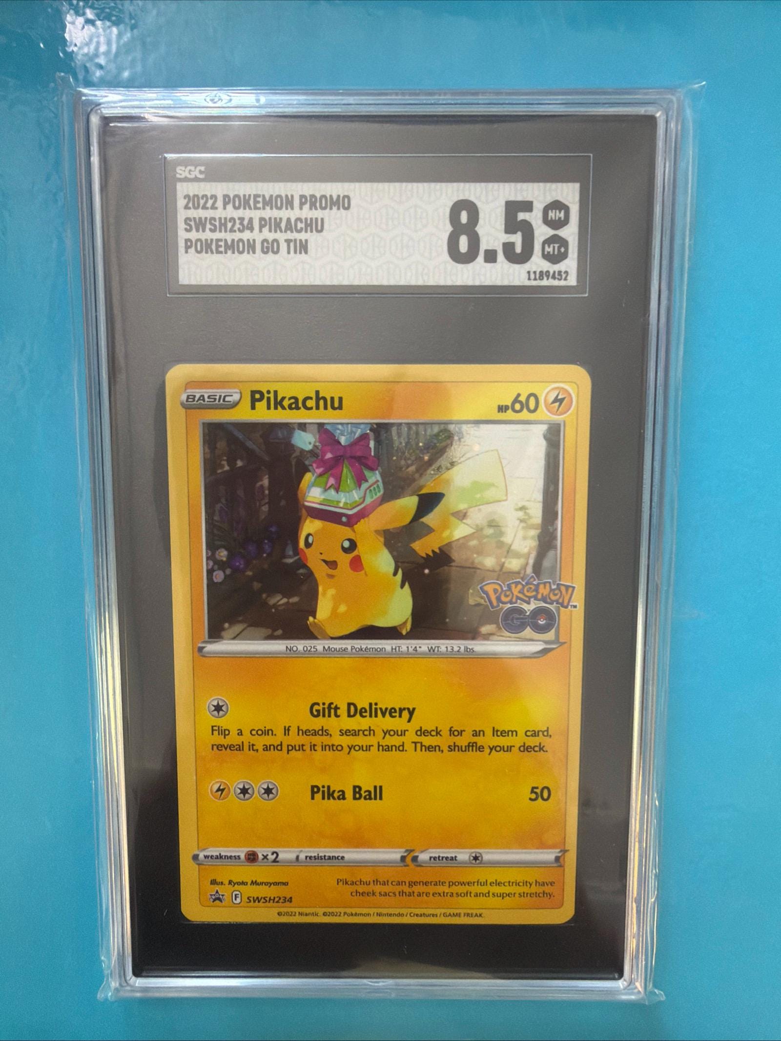 pokemon go promo card pikachu GameStop 2022 Japanese S 272 Pikachu-holo Pokemon File Set PSA 10 holofoil pattern or surface detail) 2022 Pokemon SWSH Pokemon GO