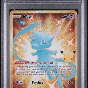 2021 mew pokemon card V TCG Fusion Arts Holo Japanese #039 (CGC 10) it evolves into the fearsome Mew VMAX Mew 2021 Pokemon Celebrations Secret