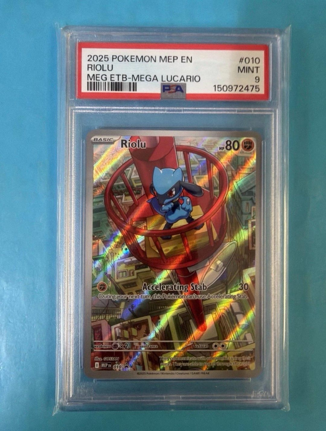 2025 Pokemon MEP EN Riolu #010 Meg Ebt. Mega Lucario PSA 9 Mint - Etsy