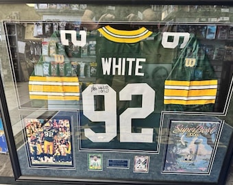 Reggie White #92 AUTOGRAPHED Green Bay Packers Custom Framed Wilson Jersey  JSA/COA