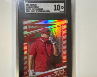 2021 Donruss Mike Trout #170 SGC 10 GEM MT Red & White Stripes Card