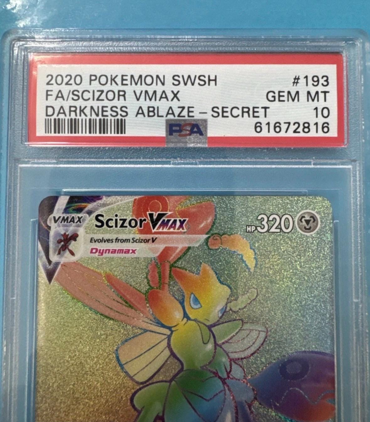 2020 Pokemon Darkness Ablaze 193 Full Art/scizor Vmax Secret PSA