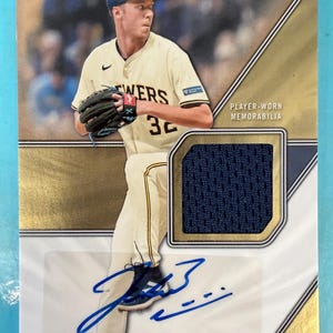 2026 Topps Jacob Misiorowski AUTOGRAPHED Gold MLM2-JMI /50  RC Patch Player Worn Jersey Nm Condition Milwaukee Brewers