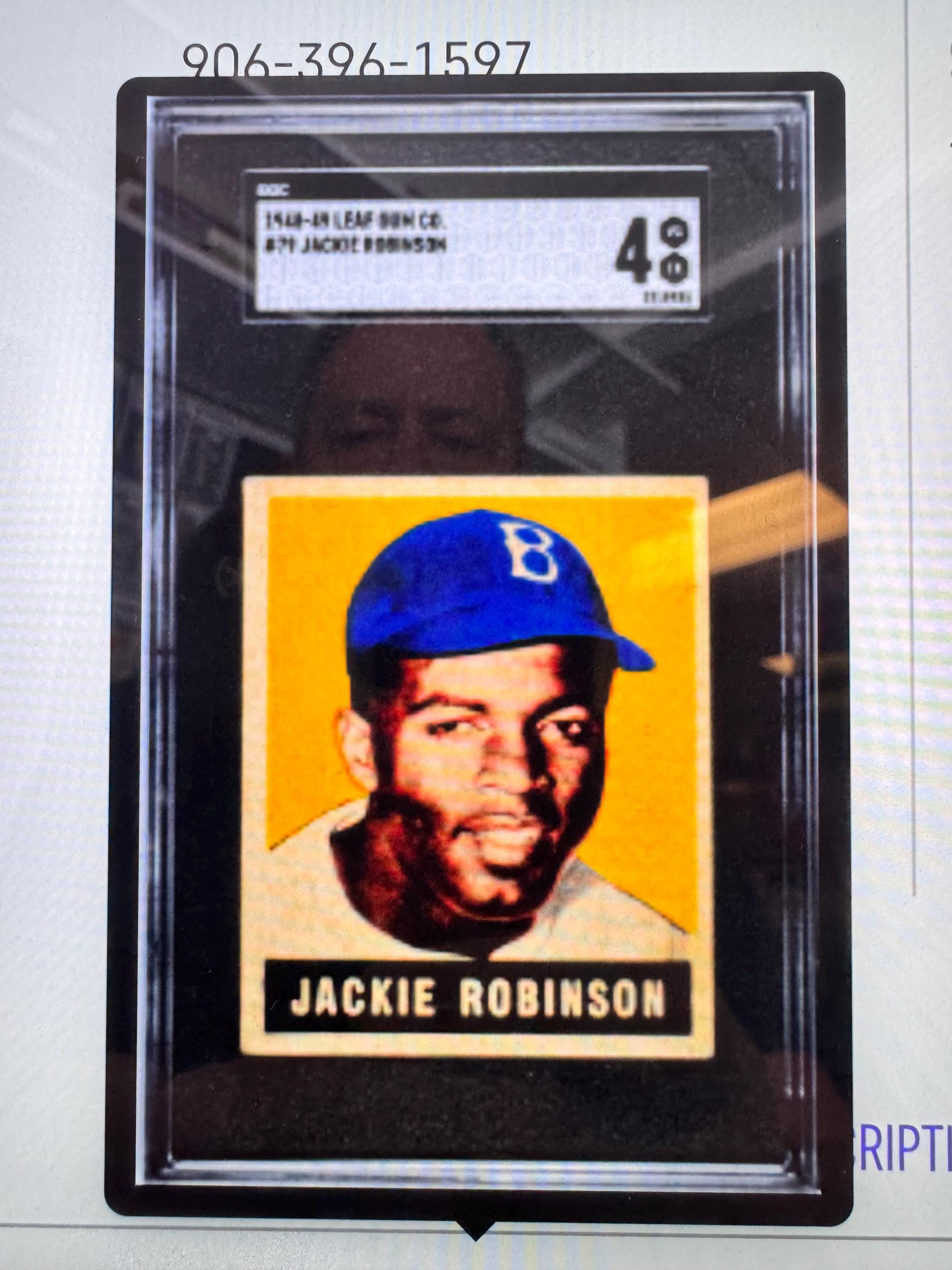1948 Leaf Jackie Robinson ROOKIE Card SGC 4 Brooklyn Dodgers the