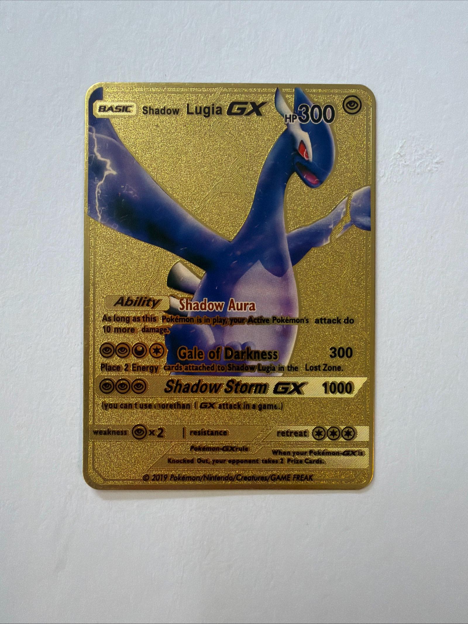 pokemon shadow lugia gx gold metal card pokemon shadow lugia gx gold metal card Shadow Lugia GX Gold Metal Pokmon Card-Collectible Gift DisplayGOOD
