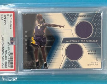 2001 Upper Deck Kobe Bryant UD SPX Winning Materials Game Worn Jersey & Warm Up PSA 8 Low Pop