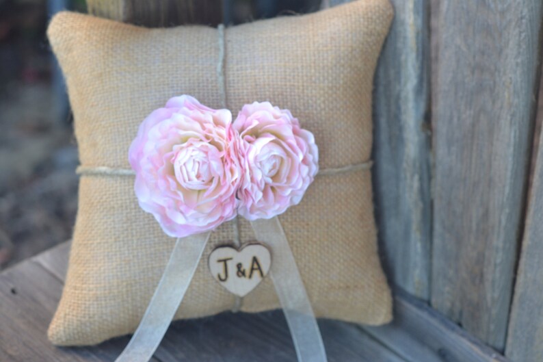 Burlap Ring bearer pillow You personalize it 10 discount Etsy