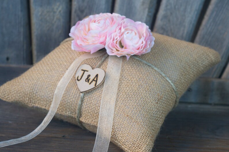 Burlap Ring bearer pillow You personalize it 10 discount Etsy