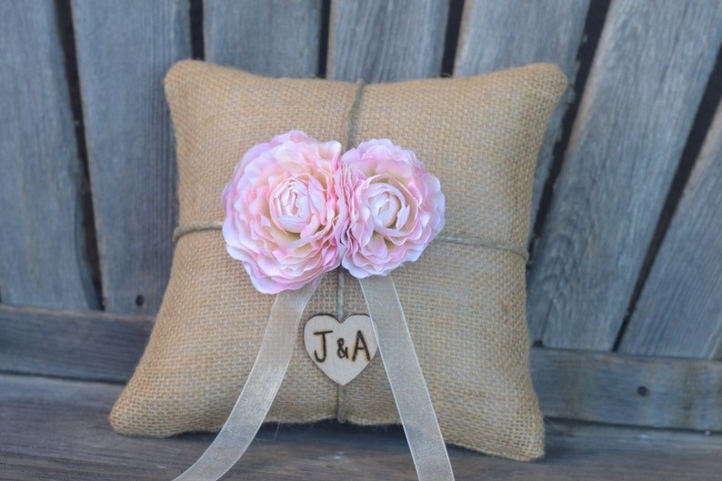 Burlap Ring bearer pillow You personalize it 10 discount Etsy
