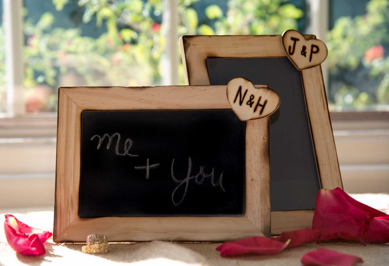 Personalized Rustic Wedding chalkboard Heart with initials can Etsy
