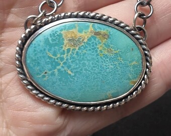 Western turquoise Necklace | Metalsmith silver turquoise necklace