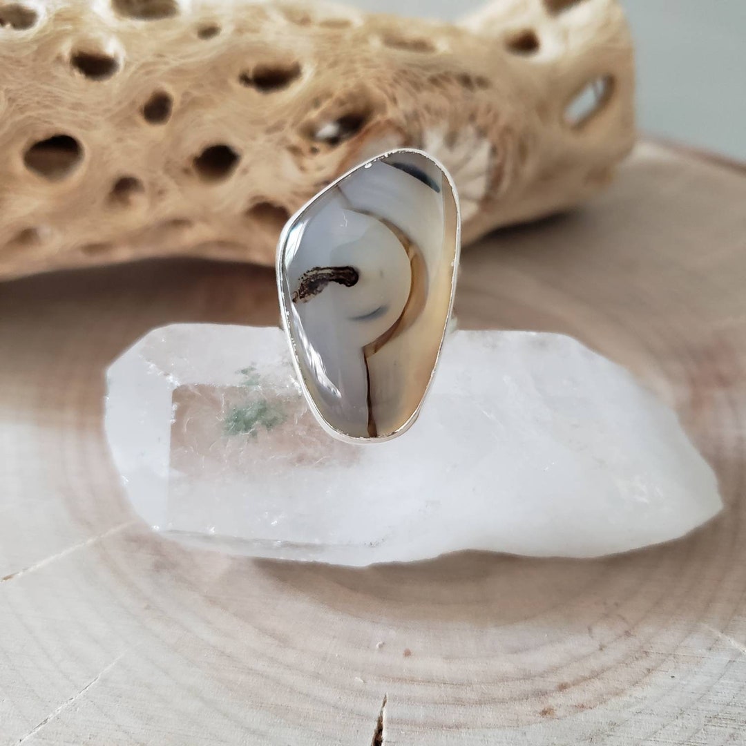 Montana Agate Statement Stone Ring Handmade Art Jewelry Collector's ...