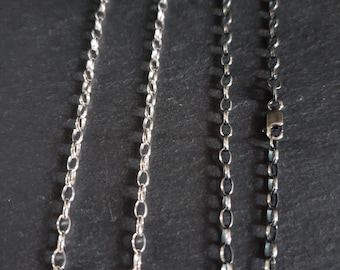 Sterling Silver Oval Rolo Chain for Pendants 2.8mm 18"