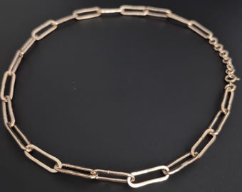 Handmade 14k Gold Fill Paperclip Choker | 16 inch Chain
