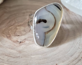 Montana agate statement stone ring  | Handmade Art jewelry | Collector's jewelry