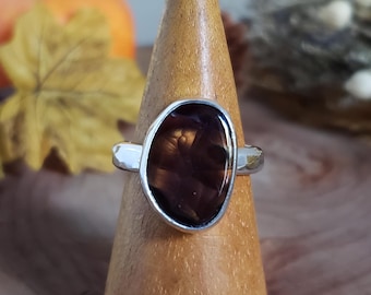 Mexican fire agate stone statement ring in silver  | Handmade Art jewelry | Collector&#39;s Jewelry
