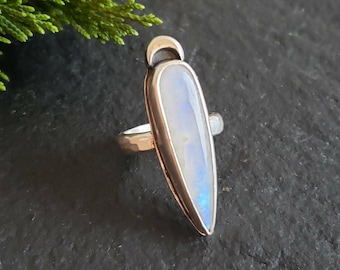 Moonstone dagger ring size 9  | Handmade Art jewelry | Collector's jewelry