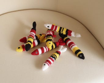 Cotton Crochet Sardine - Maryland Flag Colors - Handmade